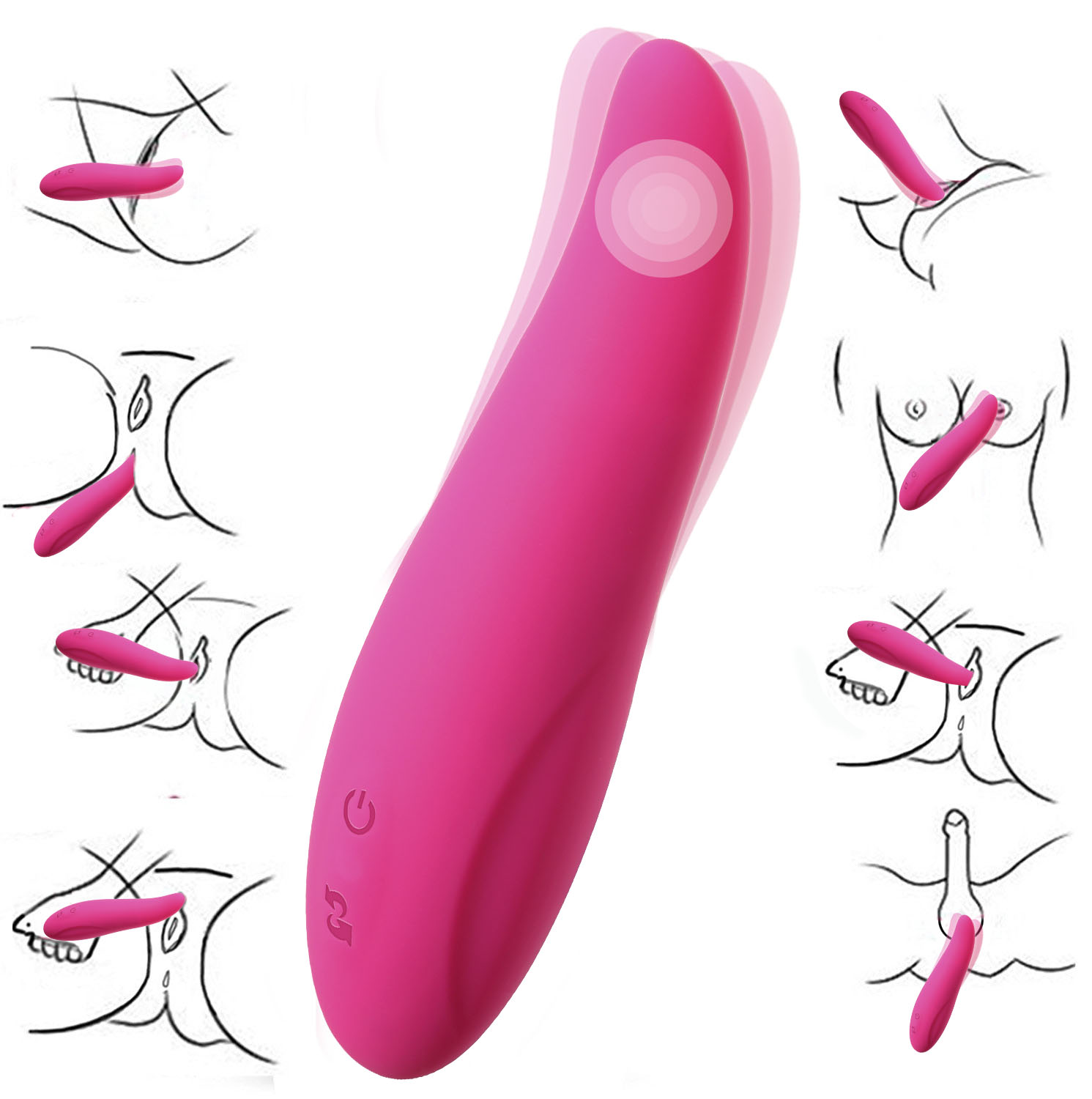 Vibrador curvo para lamer la lengua