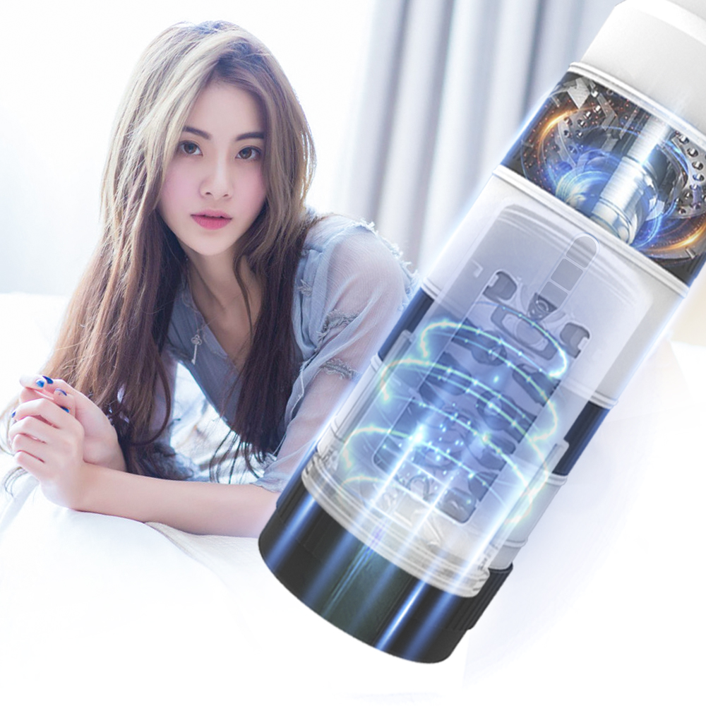 Masturbador masculino interactivo con funciones de rotaci&oacute;n y vibraci&oacute;n.