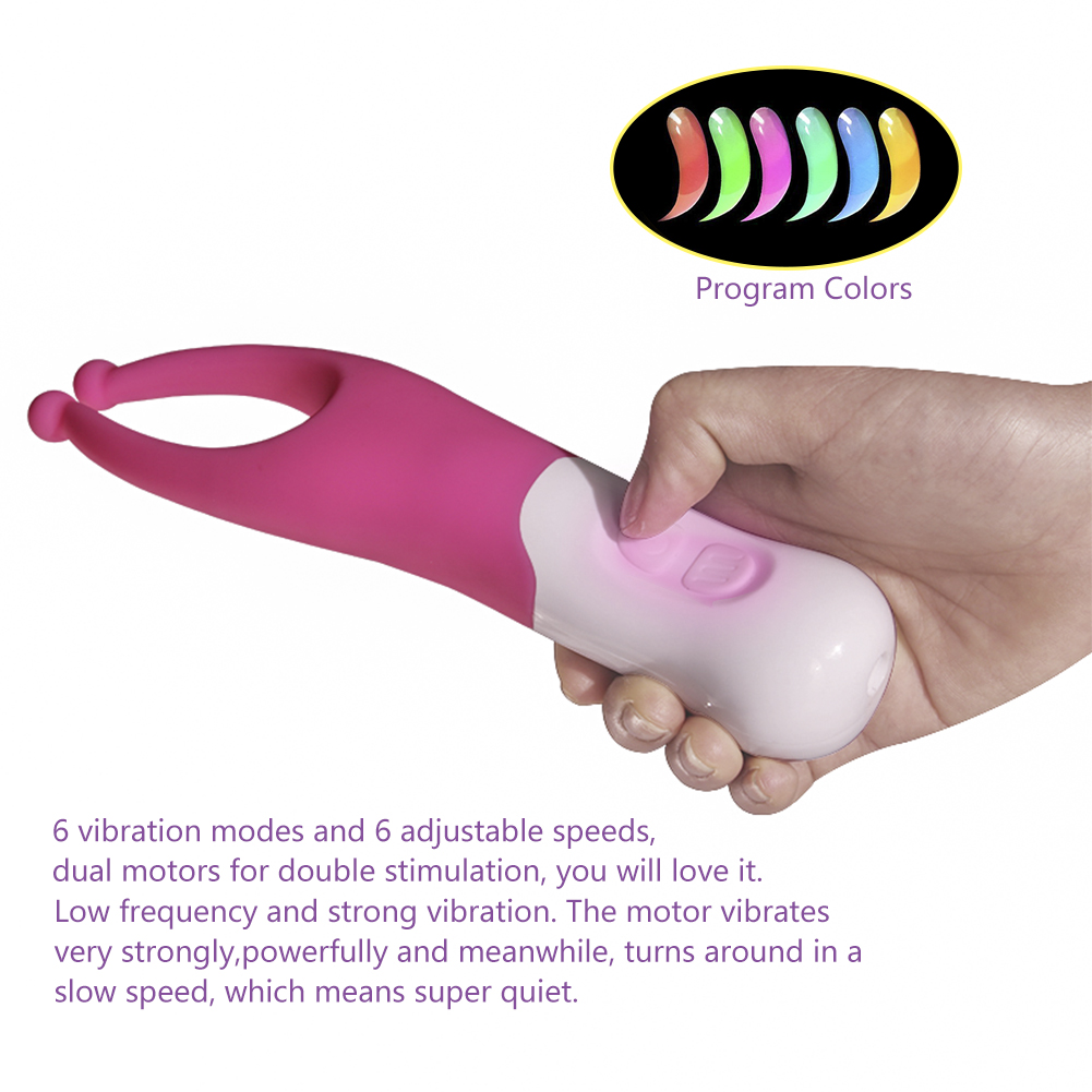 Vibrador de silicona de doble punto de contacto en forma de U