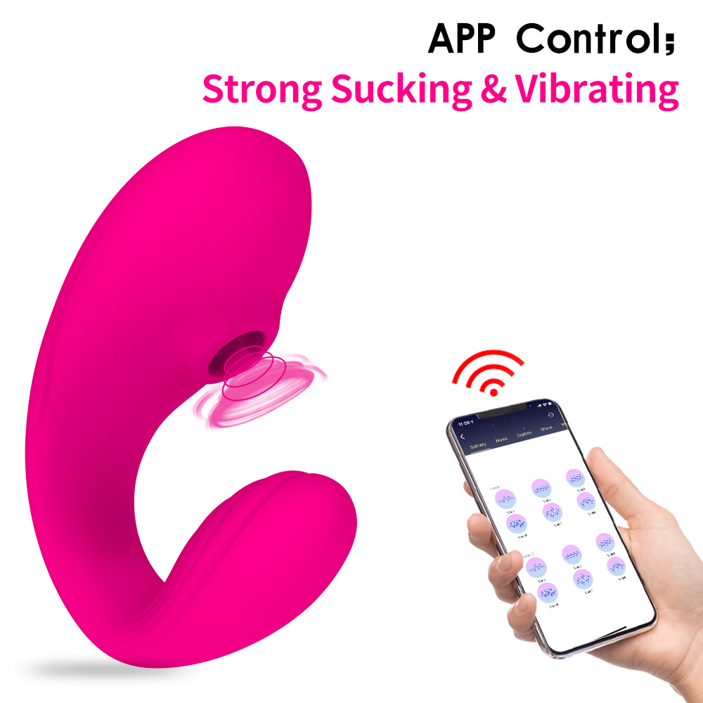 Vibrador de pareja usable con succi&oacute;n