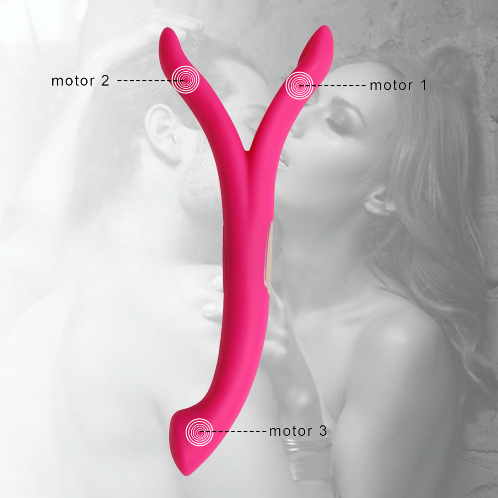 Vibrador de silicona flexible de doble extremo