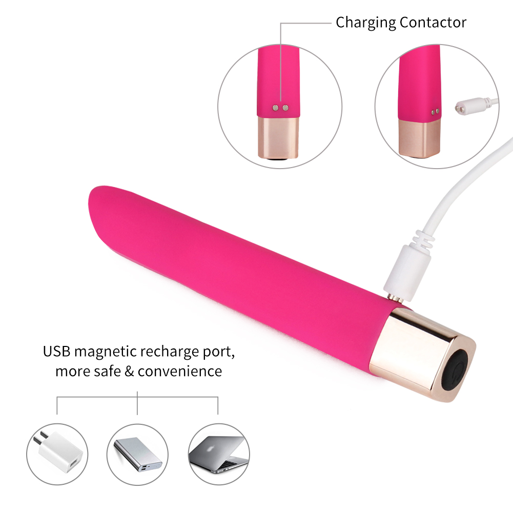 Vibrador de bala de silicona recargable delgado