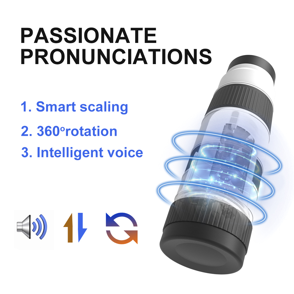 Masturbador masculino interactivo con funciones de rotaci&oacute;n y vibraci&oacute;n.