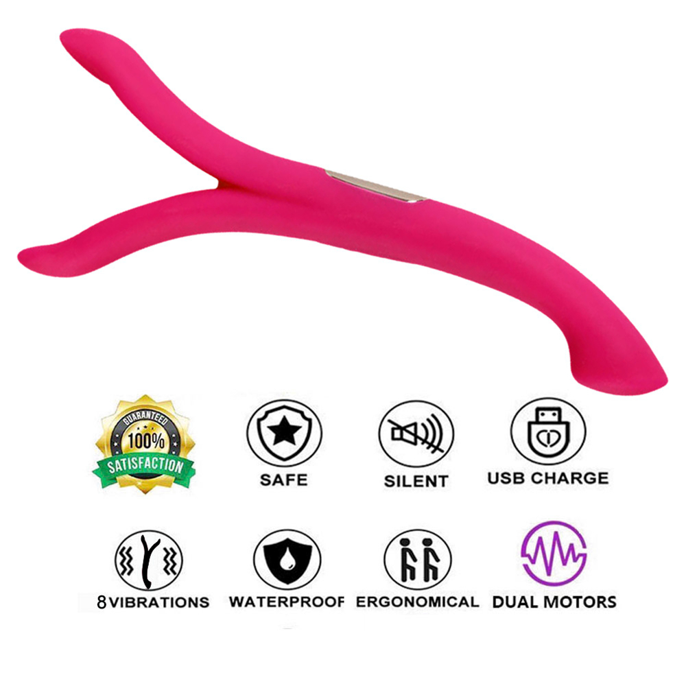 Vibrador de silicona flexible de doble extremo