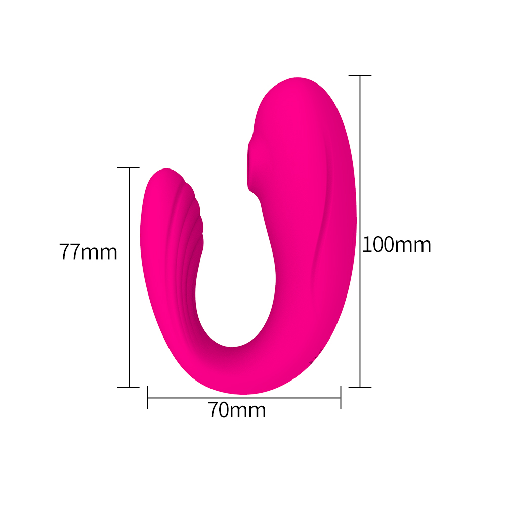 Vibrador de pareja usable con succi&oacute;n