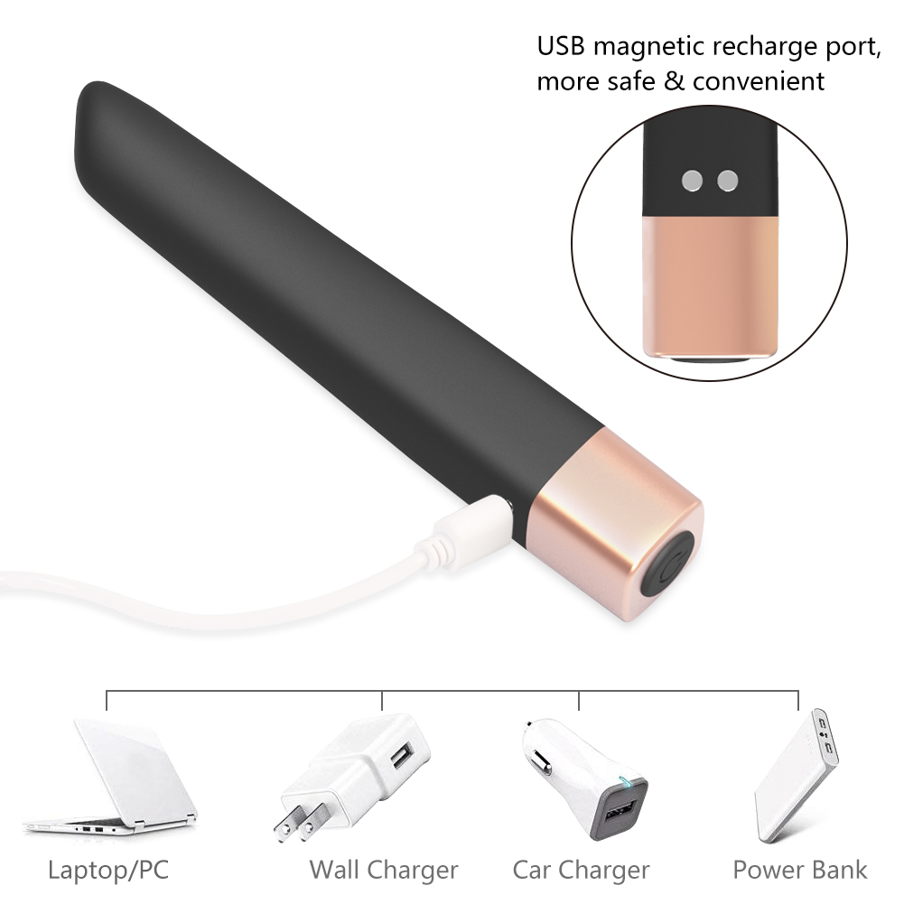 Vibrador de bala de silicona recargable delgado