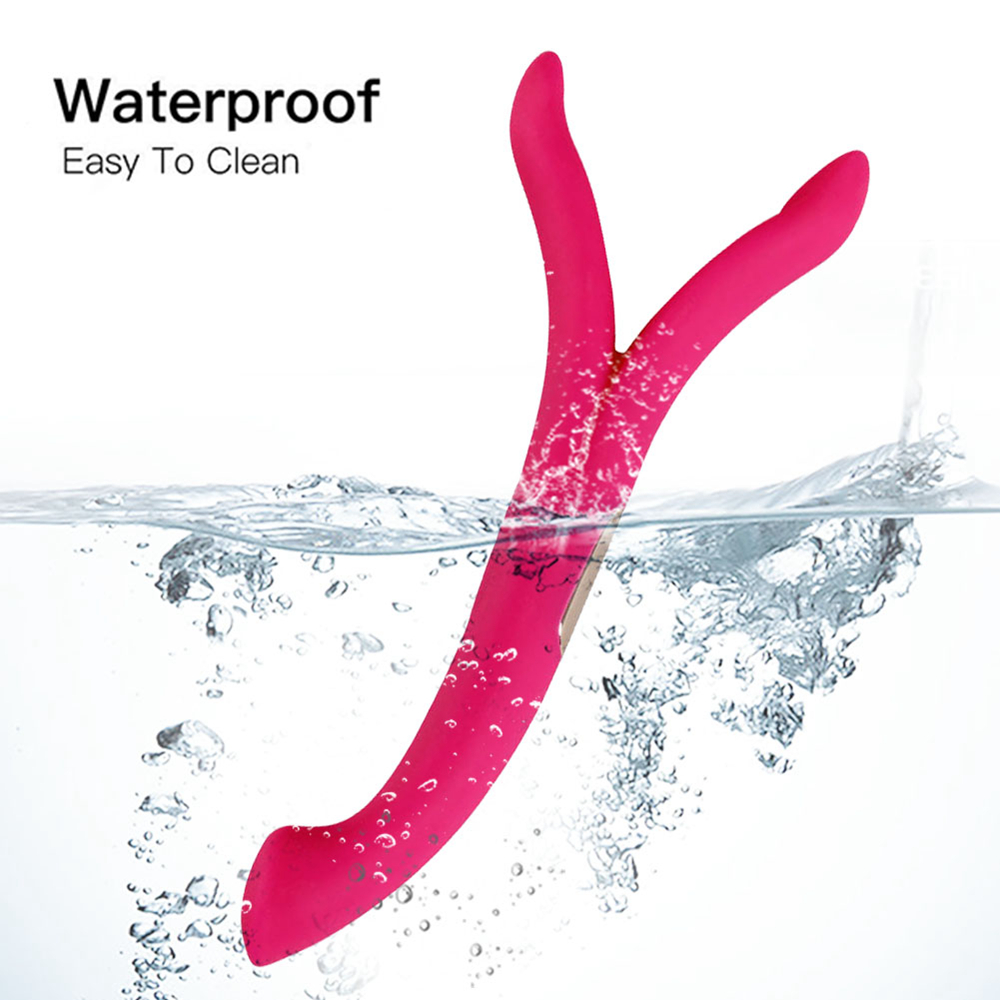 Vibrador de silicona flexible de doble extremo