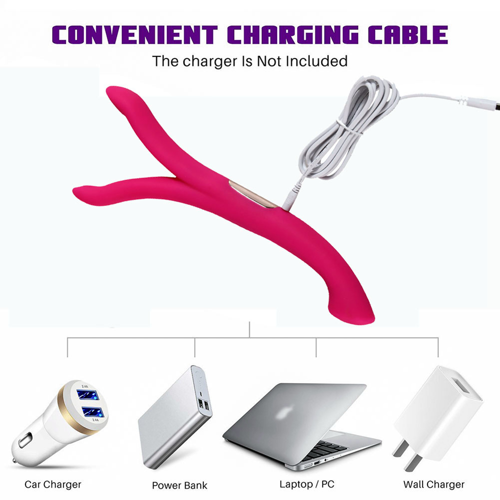 Vibrador de silicona flexible de doble extremo