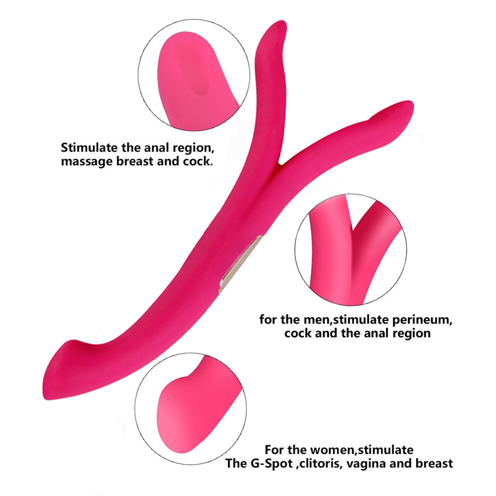 Vibrador de silicona flexible de doble extremo