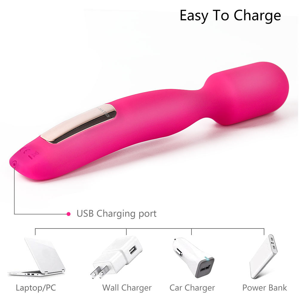 Masajeador de varita de silicona recargable