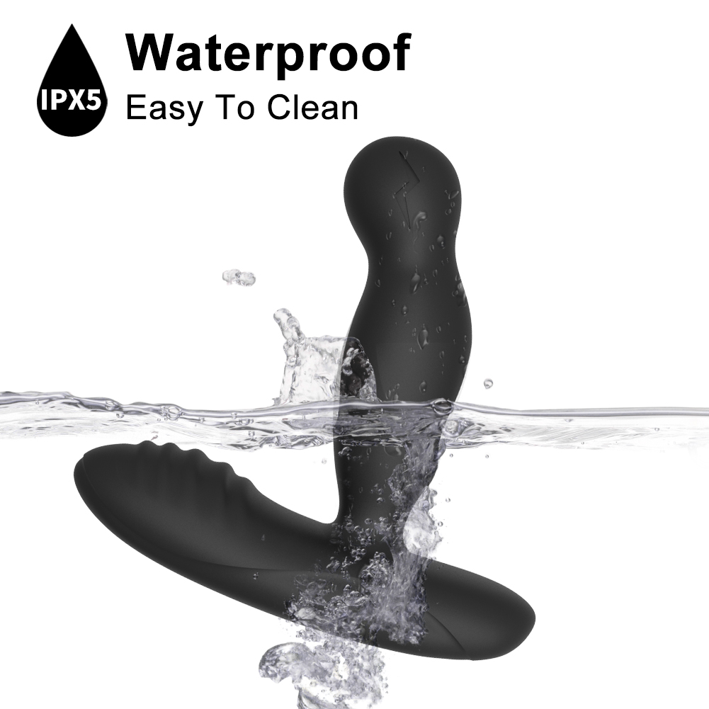 Masajeador de pr&oacute;stata giratorio con descarga el&eacute;ctrica y control remoto