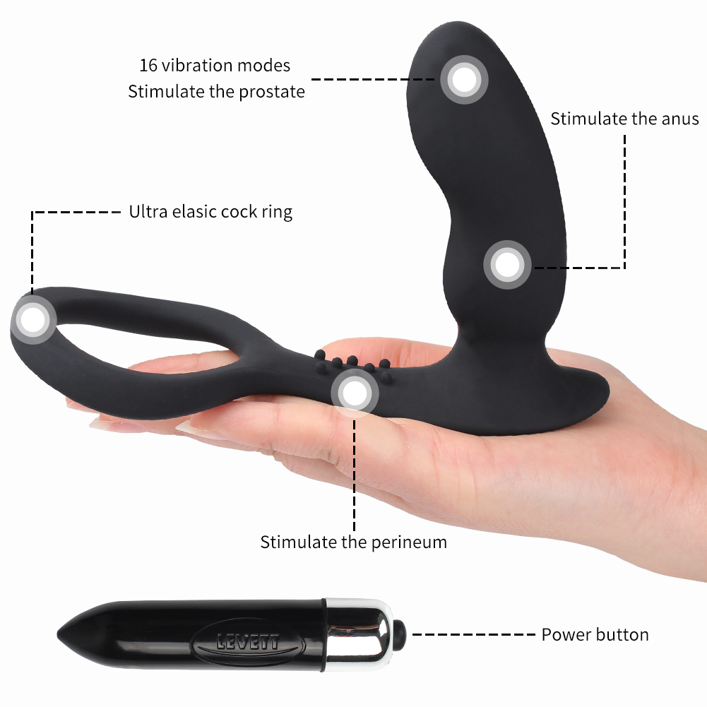 Masaje con tap&oacute;n anal con anillo para el pene