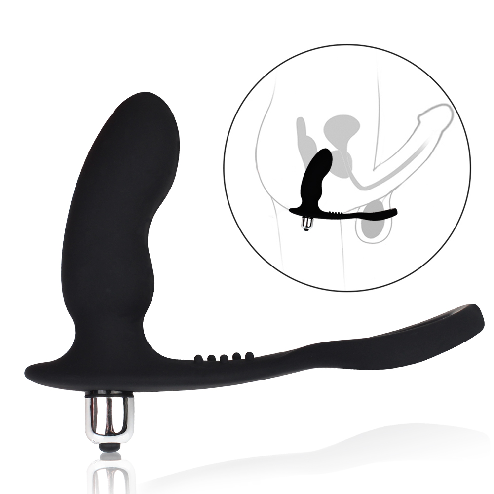 Masaje con tap&oacute;n anal con anillo para el pene
