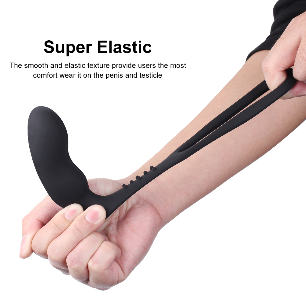 Masaje con tap&oacute;n anal con anillo para el pene