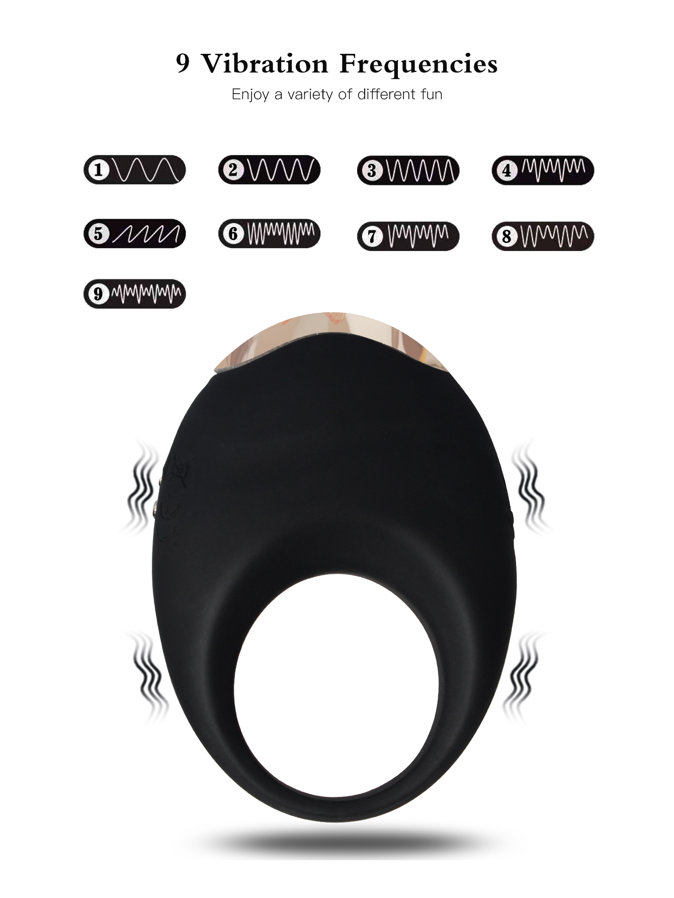 Vibrador de pene con anillo vibratorio para hombre y pareja